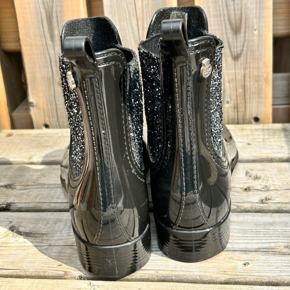 Lemon jelly Chelsea rain boots, with sparkles Metallic Black size 39/8-8.5 - Picture 3 of 9